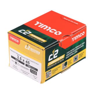 Timco C2 Tongue-Fix TX Reduced Countersunk Twin-Cut Yellow - 3.5 x 45