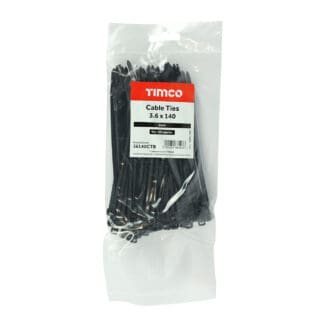 TIMCO Cable Ties Black - 3.6 x 140