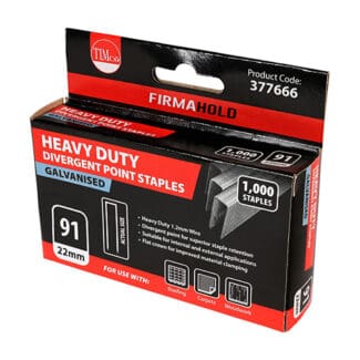 Timco Heavy Duty Staples Divergent Point Galvanised  - 22mm