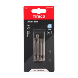 TIMCO Pozi Driver Bit S2 Grey - No.3 x 50