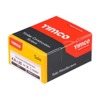 TIMCO Solo Countersunk Silver Woodscrews - 4.0 x 20