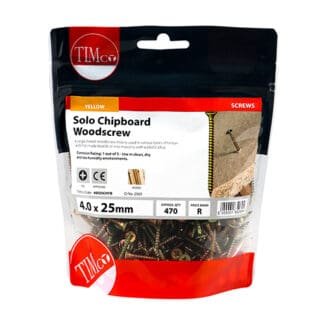 TIMCO Solo Countersunk Gold Woodscrews - 4.0 x 25 - Bag