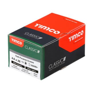 TIMCO Classic Multi-Purpose Countersunk Black Woodscrews - 4.0 x 25