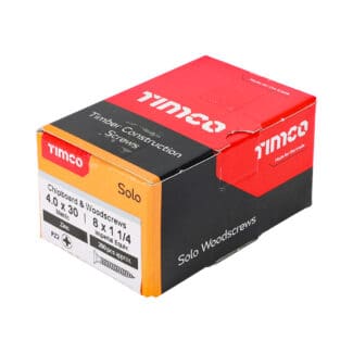 TIMCO Solo Countersunk Silver Woodscrews - 4.0 x 30