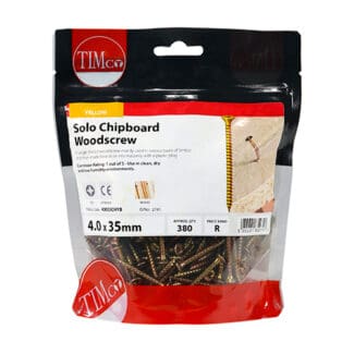 TIMCO Solo Countersunk Gold Woodscrews - 4.0 x 35 - Bag