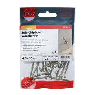TIMCO Solo Countersunk Gold Woodscrews - 4.0 x 35 - Mini Pack