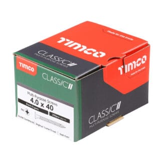 TIMCO Classic Multi-Purpose Countersunk Black Woodscrews - 4.0 x 40