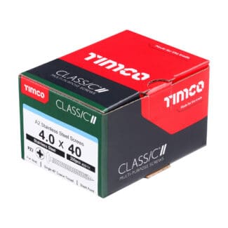 TIMCO Classic Multi-Purpose Pan Head A2 Stainless Steel Woodcrews - 4.0 x 40