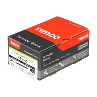 Timco Rainwater Screws PZ Low Profile Pan Exterior Black - 4.0 x 40