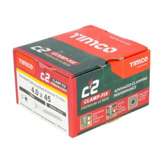 TIMCO C2 Clamp-Fix Multi-Purpose Premium Countersunk Gold Woodscrews - 4.0 x 45