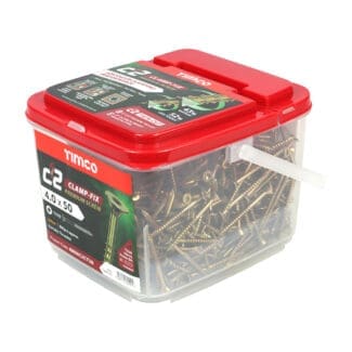 TIMCO C2 Clamp-Fix Multi-Purpose Premium Countersunk Gold Woodscrews - 4.0 x 50 - Tub