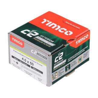 Timco C2 Exterior Strong-Fix PZ Double Countersunk with Ribs Twin-Cut Silver - 4.0 x 50