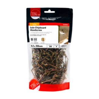 TIMCO Solo Countersunk Gold Woodscrews - 4.0 x 50 - Bag