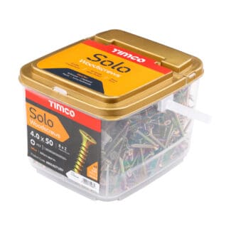 TIMCO Solo Countersunk Gold Woodscrews - 4.0 x 50 - Tub