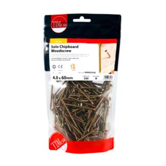 TIMCO Solo Countersunk Gold Woodscrews - 4.0 x 60 - Bag