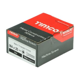 TIMCO Machine Pan Head Silver Screws - M4 x 20