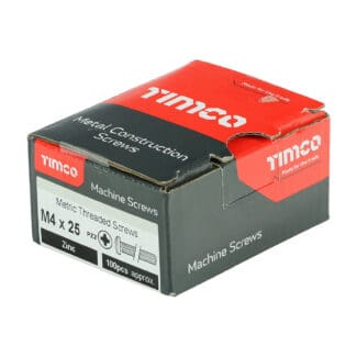 TIMCO Machine Pan Head Silver Screws - M4 x 25