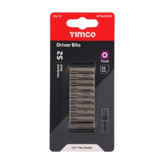TIMCO TX Drive Driver Bit S2 Grey - TX40 x 25