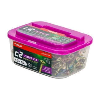 TIMCO C2 Flooring-Fix Premium Flooring & MDF Gold Woodscrews - 4.2 x 55 - Tub