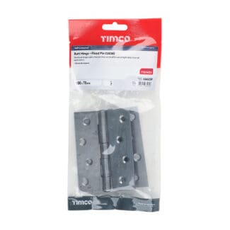 Timco Plain Butt Hinge Fixed Pin (1838) Self Colour  - 100 x 70