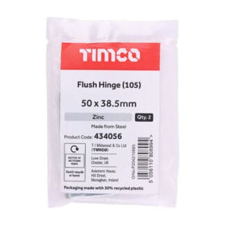 TIMCO Flush Hinges (105) Steel Silver - 50 x 38.5