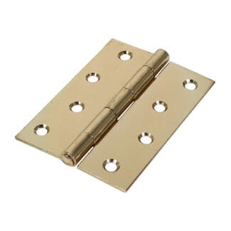Timco Plain Butt Hinge Fixed Pin (1838) Electro Brass  - 100 x 70
