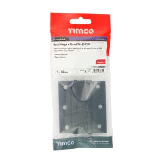 Timco Plain Butt Hinge Fixed Pin (1838) Black  - 75 x 50