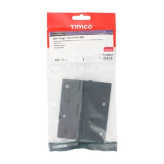 Timco Plain Butt Hinge Fixed Pin (1838) Black  - 100 x 70