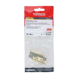 Timco Flush Hinge (105) Electro Brass  - 38 x 28