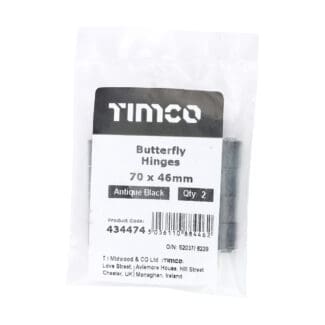 Timco Pair of Butterfly Hinges Antique Black  - 70 x 46