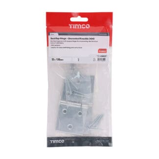 Timco Backflap Hinge Uncranked Knuckle (404) Zinc  - 50 x 106
