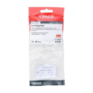 Timco Flush Hinge (105) White  - 50 x 38.5