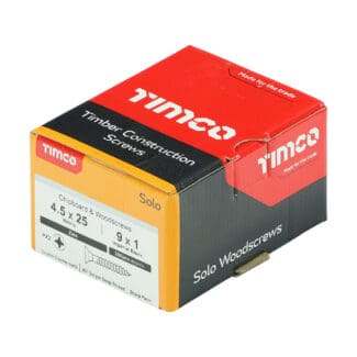 TIMCO Solo Countersunk Silver Woodscrews - 4.5 x 25