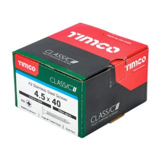 TIMCO Classic Multi-Purpose Countersunk A2 Stainless Steel Woodcrews - 4.5 x 40