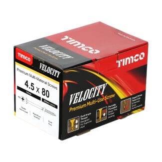 TIMCO Velocity Premium Multi-Use Countersunk Gold Woodscrews - 4.5 x 80