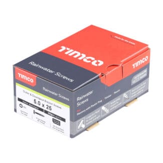 Timco Rainwater Screws PZ Low Profile Pan Exterior Black - 5.0 x 25