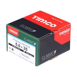 TIMCO Classic Multi-Purpose Countersunk A2 Stainless Steel Woodcrews - 5.0 x 35