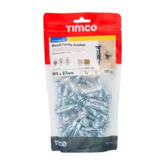 TIMCO Metal Cavity Anchors Silver - M5 x 37 (45mm Screw)