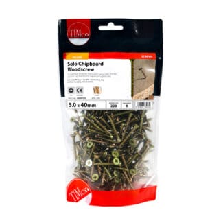 TIMCO Solo Countersunk Gold Woodscrews - 5.0 x 40 - Bag