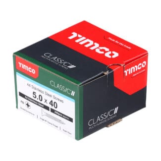 TIMCO Classic Multi-Purpose Countersunk A4 Stainless Steel Woodcrews - 5.0 x 40