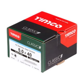 TIMCO Classic Multi-Purpose Pan Head A2 Stainless Steel Woodcrews - 5.0 x 40