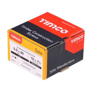 TIMCO Solo Pan Head Silver Woodscrews - 5.0 x 40
