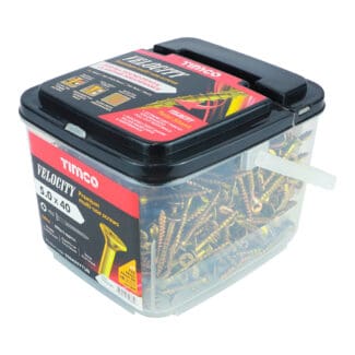 TIMCO Velocity Premium Multi-Use Countersunk Gold Woodscrews - 5.0 x 40 - Tub