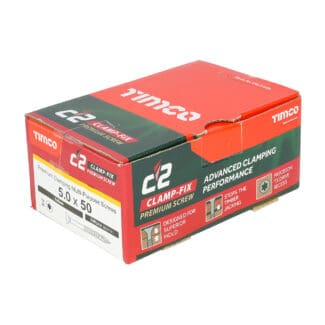 TIMCO C2 Clamp-Fix Multi-Purpose Premium Countersunk Gold Woodscrews - 5.0 x 50