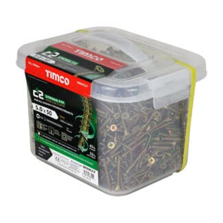 Timco C2 Strong-Fix PZ Double Countersunk Twin-Cut Yellow - 5.0 x 50 - Industry Tub