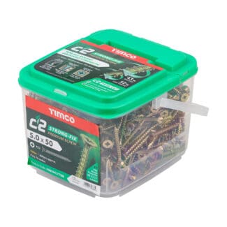 TIMCO C2 Strong-Fix Multi-Purpose Premium Countersunk Gold Woodscrews - 5.0 x 50 - Tub