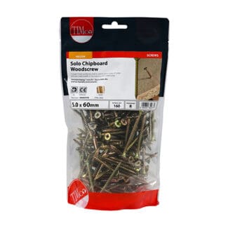 TIMCO Solo Countersunk Gold Woodscrews - 5.0 x 60 - Bag