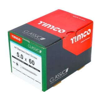 TIMCO Classic Multi-Purpose Countersunk A4 Stainless Steel Woodcrews - 5.0 x 60