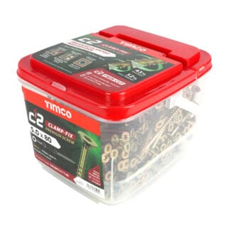 TIMCO C2 Clamp-Fix Multi-Purpose Premium Countersunk Gold Woodscrews - 5.0 x 80 - Tub
