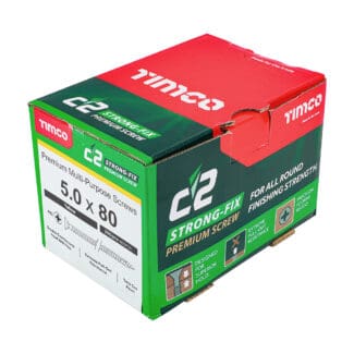 TIMCO C2 Strong-Fix Multi-Purpose Premium Countersunk Gold Woodscrews - 5.0 x 80